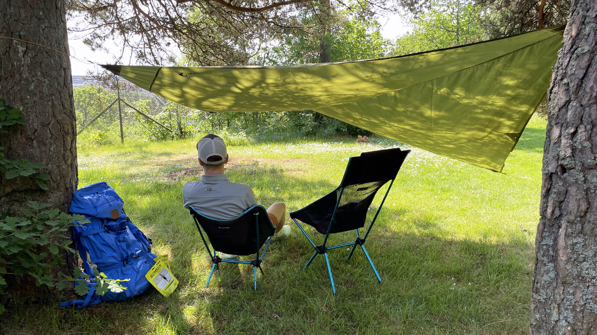 Test av vindskydd och tarp.