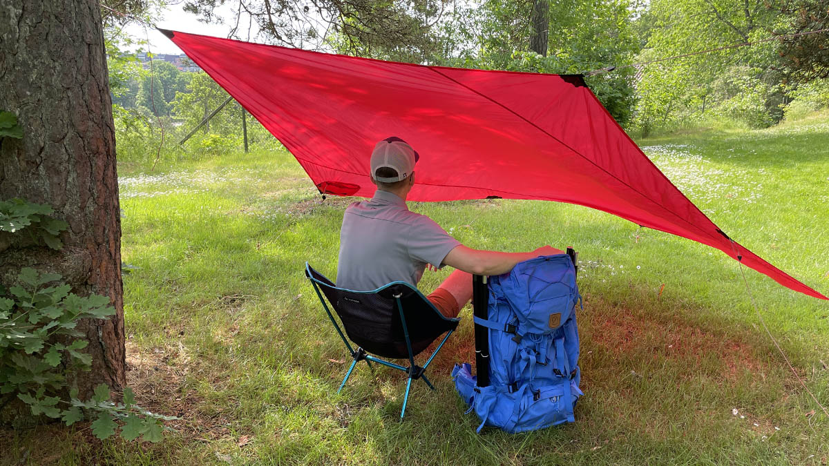Test av vindskydd och tarp.