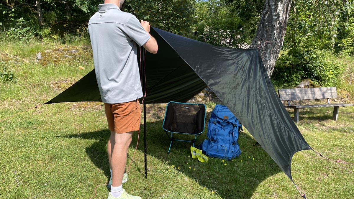 Test av vindskydd och tarp.